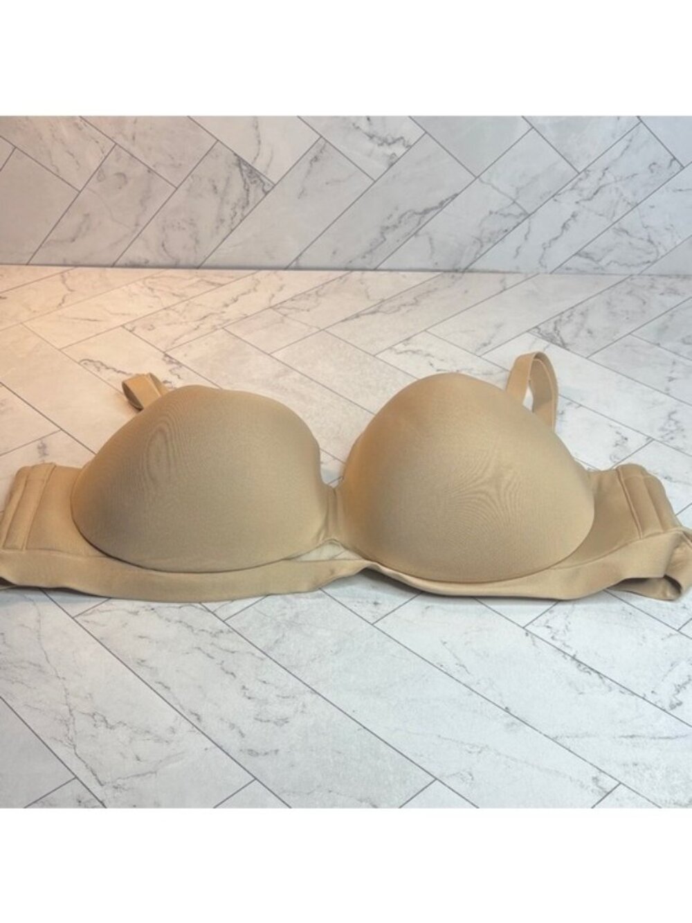 NWT Cacique Lane Bryant Womans Bra Nude Comfort Bliss Strapless UNDERWIRE 46D